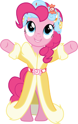 Size: 3001x4745 | Tagged: safe, artist:cloudyglow, pinkie pie, earth pony, pony, a hearth's warming tail, .ai available, absurd resolution, bipedal, clothes, simple background, smiling, solo, spirit of hearth's warming presents, transparent background, vector