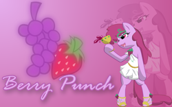 Size: 1920x1200 | Tagged: safe, artist:bamboodog, artist:nicolasnsane, derpibooru import, edit, berry punch, berryshine, earth pony, pony, cutie mark background, female, mare, vector, wallpaper, wallpaper edit, zoom layer