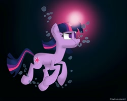 Size: 2000x1600 | Tagged: safe, artist:uwdr-64, derpibooru import, twilight sparkle, unicorn twilight, unicorn, bubble, magic, puffy cheeks, solo, underwater