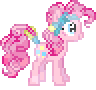 Size: 96x90 | Tagged: safe, artist:botchan-mlp, pinkie pie, crystal pony, pony, crystallized, desktop ponies, pixel art, simple background, solo, sprite, transparent background