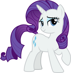 Size: 2047x2085 | Tagged: safe, artist:lightning stripe, derpibooru exclusive, rarity, pony, unicorn, cute, cutie mark, eyebrows, female, grin, lidded eyes, mare, purple mane, show accurate, simple background, smiling, solo, transparent background, white coat, wings