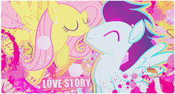 Size: 500x270 | Tagged: safe, artist:isweetpie, fluttershy, soarin', pegasus, pony, colorful, couple, crack shipping, cute, female, love, male, nuzzling, shipping, soarinshy, straight, vector