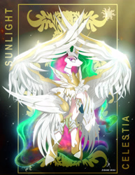 Size: 4000x5192 | Tagged: safe, artist:zidanemina, princess celestia, alicorn, pony, seraph, seraphicorn, absurd resolution, armor, beautiful, female, goddess, mare, multiple wings, regal, saint seiya, solo