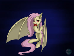 Size: 2900x2200 | Tagged: safe, artist:enderendra, fluttershy, bat pony, pony, apple, eating, flutterbat, food, hoof hold, looking at you, nom, race swap, sitting, solo, spread wings