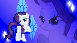 Size: 1280x720 | Tagged: safe, artist:ponychaos13, derpibooru import, rarity, pony, unicorn, cutie mark, wallpaper