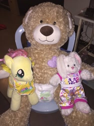 Size: 1024x1365 | Tagged: safe, artist:angelicorexx, angel bunny, fluttershy, harry, build-a-bear, build-a-bear workshop, diaper, irl, merch sexploitation, photo, plushie