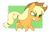 Size: 1280x853 | Tagged: safe, artist:estrill, applejack, earth pony, pony, chibi, running, solo