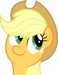 Size: 4892x6326 | Tagged: safe, artist:zerogamer37, applejack, earth pony, pony, absurd resolution, looking up, simple background, smiling, solo, transparent background, vector