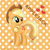 Size: 2000x2000 | Tagged: safe, artist:creativitybox18, applejack, earth pony, pony, applejack's hat, blonde, blonde mane, blonde tail, female, green eyes, mare, orange coat, solo