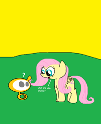 Size: 1246x1522 | Tagged: safe, artist:trc-tooniversity, fluttershy, pegasus, pony, logo, mascot, ms paint, simple background