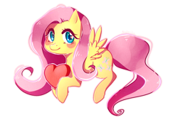 Size: 993x683 | Tagged: safe, artist:tsuukiusa, fluttershy, pegasus, pony, blush sticker, blushing, cute, heart, heart eyes, hoof hold, looking at you, shyabetes, simple background, solo, spread wings, transparent background, valentine's day, wingding eyes