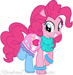 Size: 431x442 | Tagged: safe, artist:bezziie, pinkie pie, earth pony, pony, base used, clothes, equestria girls outfit, simple background, solo, transparent background