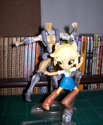 Size: 702x850 | Tagged: safe, applejack, equestria girls, action figure, clothes, crossover, dio brando, doll, equestria girls minis, eqventures of the minis, jojo's bizarre adventure, skirt, stand, stardust crusaders, the world, toy, za warudo