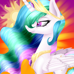 Size: 1024x1024 | Tagged: safe, artist:earthyrainbowkitty, princess celestia, alicorn, pony, female, solo