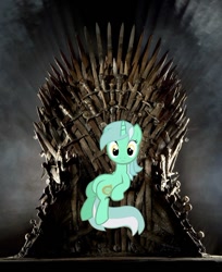 Size: 532x651 | Tagged: safe, lyra heartstrings, crossover, game of thrones, sword, throne