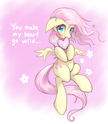 Size: 855x979 | Tagged: safe, artist:mlpanon, part of a set, fluttershy, pegasus, pony, belly button, blushing, cute, daaaaaaaaaaaw, floppy ears, flying, hnnng, looking at you, mouth hold, shyabetes, solo, valentine, valentine's day, windswept mane