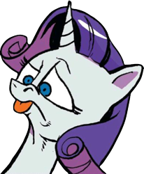 Size: 393x476 | Tagged: safe, idw, rarity, pony, unicorn, spoiler:comic, spoiler:comic75, cropped, disgusted, simple background, solo, tongue out, transparent background