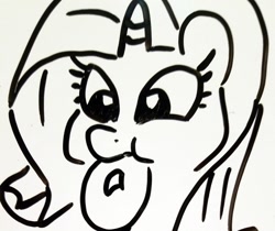 Size: 1058x890 | Tagged: safe, artist:smirk, rarity, pony, unicorn, bagel, bread, cute, doodle, food, monochrome, solo, whiteboard