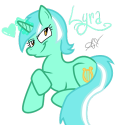 Size: 464x479 | Tagged: safe, artist:universal-tiger, lyra heartstrings, pony, unicorn, heart, magic, prone, simple background, smiling, solo, transparent background