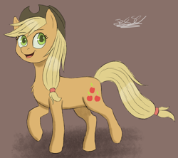 Size: 1268x1126 | Tagged: safe, artist:hypno, applejack, earth pony, pony, chest fluff, raised hoof, solo