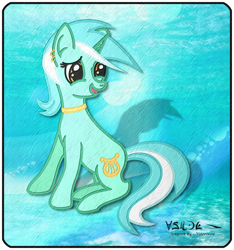 Size: 1153x1231 | Tagged: safe, artist:valorcrow, lyra heartstrings, pony, unicorn, female, green coat, horn, mare, solo, two toned mane