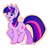 Size: 750x719 | Tagged: safe, artist:stripesandteeth, derpibooru import, twilight sparkle, pony, unicorn, female, mare, multicolored mane, purple coat, solo