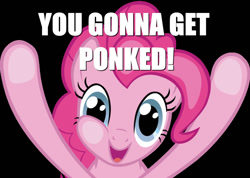 Size: 1059x755 | Tagged: safe, pinkie pie, earth pony, pony, fourth wall, fourth wall pose, happy, image macro, looking at you, meme, ponk, smiling, solo