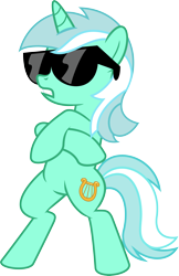 Size: 3510x5407 | Tagged: safe, artist:mysteriouskaos, lyra heartstrings, pony, bipedal, simple background, solo, sunglasses, swag, transparent background, vector