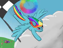 Size: 2000x1500 | Tagged: safe, artist:frostclaw, derpibooru import, rainbow dash, pegasus, pony, atg 2020, flying, missing cutie mark, newbie artist training grounds, race, sonic rainboom