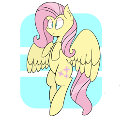 Size: 1280x1280 | Tagged: safe, artist:goldenled, fluttershy, pegasus, pony, female, mare, solo, spread wings