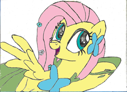 Size: 900x654 | Tagged: safe, fluttershy, pegasus, pony, clothes, digital art, dress, gala dress, solo, traditional art