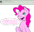 Size: 1024x958 | Tagged: safe, artist:yogfan, pinkie pie, earth pony, pony, ask, deviantart, one eye closed, raised hoof, simple background, solo, transparent background, wink