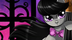 Size: 1366x768 | Tagged: safe, artist:princesssilverglow, octavia melody, earth pony, pony, detailed background, female, mare, solo