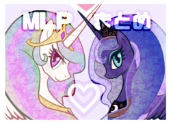 Size: 765x553 | Tagged: safe, artist:bbtasu, princess celestia, princess luna, alicorn, pony, crown, duo, female, jewelry, looking at you, mare, regalia, sisters, title drop