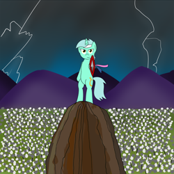 Size: 1000x1000 | Tagged: safe, artist:alexstrazse, lyra heartstrings, pony, army, bipedal, lightning, sword, weapon