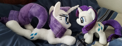 Size: 810x304 | Tagged: safe, artist:lanacraft, rarity, pony, 4de, duality, irl, photo, plushie, self ponidox