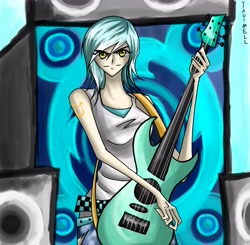 Size: 3300x3240 | Tagged: safe, artist:tao-mell, lyra heartstrings, guitar, high res, humanized, musical instrument