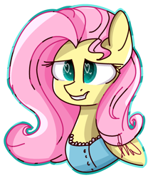 Size: 1722x2000 | Tagged: safe, artist:vanillashineart, fluttershy, pegasus, pony, bust, clothes, heart eyes, portrait, simple background, smiling, solo, white background, wingding eyes