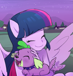 Size: 651x681 | Tagged: dead source, safe, artist:baekgup, derpibooru import, spike, twilight sparkle, twilight sparkle (alicorn), alicorn, dog, equestria girls, bare shoulders, cute, female, love, male, ponied up, scene interpretation, sleeveless, spikabetes, spike the dog, spikelove, straight, strapless, twiabetes