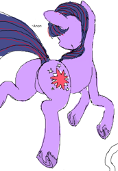 Size: 352x513 | Tagged: safe, derpibooru import, twilight sparkle, /mlp/, featureless crotch, flockmod, hooves, solo, underhoof