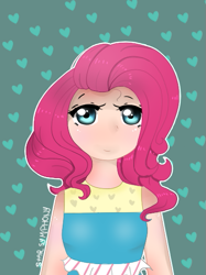 Size: 395x528 | Tagged: safe, artist:starsymphonystela, pinkie pie, human, humanized, smiling, solo