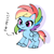 Size: 500x503 | Tagged: safe, artist:ymnsk, derpibooru import, rainbow dash, pegasus, pony, my little pony: pony life, cute, dashabetes, female, japanese, mare, simple background, solo, translation request, white background