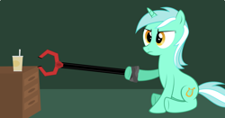 Size: 1724x903 | Tagged: safe, artist:felixabsolved, lyra heartstrings, pony, unicorn, drink, female, green coat, horn, mare, two toned mane