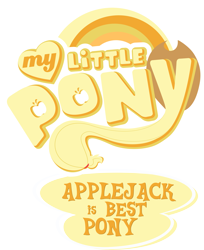 Size: 6169x7565 | Tagged: safe, artist:discorded, edit, applejack, earth pony, pony, absurd resolution, best pony, logo, logo edit, logo parody, my little pony logo, simple background, title card, transparent background