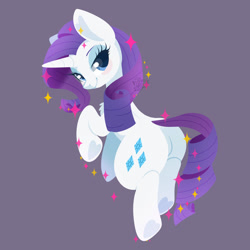 Size: 1024x1024 | Tagged: safe, artist:snow angel, rarity, pony, unicorn, beautiful, female, looking at you, looking back, looking back at you, mare, plot, pretty, simple background, solo, sparkles