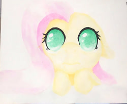 Size: 900x735 | Tagged: safe, fluttershy, pegasus, pony, female, mare, solo, traditional art, watercolor painting