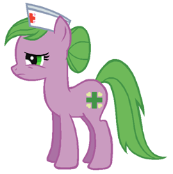 Size: 571x574 | Tagged: safe, artist:durpy, color edit, barb, nurse redheart, spike, palette swap, rule 63, solo