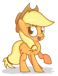 Size: 1054x1375 | Tagged: safe, artist:mr-degration, applejack, earth pony, pony, open mouth, raised hoof, simple background, solo, transparent background