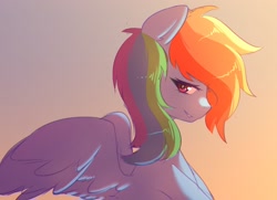 Size: 2048x1482 | Tagged: safe, artist:fluffymaiden, derpibooru import, rainbow dash, pegasus, pony, bust, cute, dashabetes, female, gradient background, mare, profile, solo