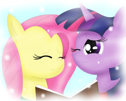 Size: 2388x1920 | Tagged: safe, artist:rachelsrandomart, derpibooru import, fluttershy, twilight sparkle, pegasus, pony, unicorn, duo, duo female, female, mare